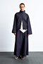 High Collar Drawstring Regular Fit Jean Look Jacket I4072Ax26Au - 2