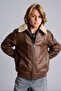 Polo Collar Plush Lining Zippered Coat for Boys E7380A825Au - 3