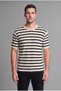 Relax Fit Crew Neck Short Sleeve Striped Ribbed Knitwear T-Shirt H6669Ax26Au