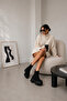 Leona Black Suede Women's Daily Flat Zippered Comfortable Stylish Wedge Heel Boots & Booties - 5