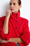 High Collar Asymmetrical Buttoned Poplin Tunic I2359Ax26Au - 4
