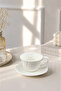 2-Person Porcelain Flower White Coffee Cup Set 100ml - 2
