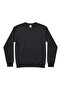 Men's Black Crew Neck Basic Sweatshirt Long Sleeve Ribbed Regular Fit Casual - 2
