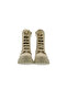 Girl's Beige Boots with Lace and Zipper Detail - 3