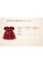Baby Girl Burgundy Tulle Skirted and Balloon Sleeve Dress - 6 Months Henna, 1 Year Birthday, Wedding and Special Occasion Dress - 4