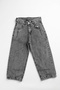 Boy's Denim Trousers Baggy Style Pants Fume Color Single Bottom 1 Piece with Adjustable Waistband, Baggy Cut, Gray Color, Suitable for All Seasons. - 2