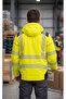 Portwest T400 Pw3 Hi-Vis Winter Reflective Waterproof Hooded Yellow Work Coat - 4