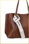 White Scarf Detailed Hand and Shoulder Bag - Tan - 5