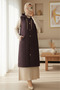 Hooded Chain Detailed Quilted Vest with Pockets - Plum