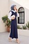 فستان جيليه طويل بياقة على شكل V وحزام -K.laci - 5