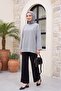 Round Neck Casual Combed Cotton Tunic -Grey - 4