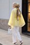 Hakim Collar Belted Lined Spanish Sleeve Oversize Lyocell Tunic - Yellow - 4