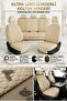Premium Embroidered Quilted Car Seat Cushion Set - Non-Slip Base & Anti-Sweat Breathable Fabric - (Front+Rear Full Set)