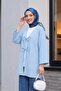 Double Lace Front Honeycomb Pattern Kimono - Baby Blue - 3