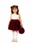 Girl's 6-Piece Set - Rose Detailed Skirt, Blouse, Bag, Buckle, Brooch, Socks Combination for Ages 3-10