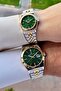 Dial Green Strap Gold Silver Color Gift Packaged Lover Couple Wristwatch - 3
