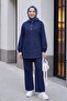 Hooded Half-Buttoned Kangaroo Pocket Jeans Set -K.Laci - 4