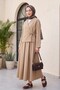 Wool Effect Winter Suit with Lace-Up Front Skirt - Mink - 4