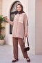 Double Pocket Elastic Waist Pants with Lace Detail - Mink