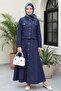 Yan Pocketed Half-Buttoned Jacket Gilet Jeans Set -Laci - 4