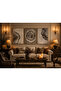 Large Tree Ring Canvas Wall Art with Frame, Set of 3 Neutral Rustic Outer Frame - 3