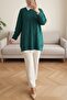 Honeycomb Pattern Winter Casual Knit Sweater - Emerald