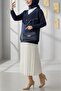 Frilly Front Pearl Buttoned Knitwear Cardigan