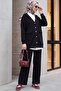 Hooded Clamshell Pocket Trousers Set -Black