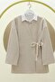 Side Tie Boucle Kimono -Stone