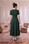 Black Watermelon Sleeve Midi Length Dress - 4