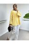 Fringed Single Button Square Patterned Kimono -Yellow - 4