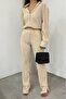 Plise Shirt Double Suit -Beige
