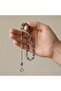 Off-White Blue Marbled Steel Tassel Clasp Amber Prayer Beads (7*11 mm) - 6