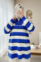 Turtleneck Knitwear Tunic - Half Zipper, Sax Color