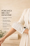 Premium Hand Scrubbing Glove for Face and Body, Fine Muslin Woven Hammam Scrubbing Glove, Ecru - 4