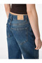 Regular Waist Pocketed Buttoned Straight Leg Cotton Denim Trousers - Straight Fit Jean - 3