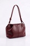Women's Burgundy Shiny Textured Knot Detailed Large Internal Volume Adjustable Cross Strap Shoulder Bag