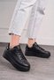 Casual Women's Black Sneaker Lace-Up Lightweight Thick High-Top Walking Sneakers 065