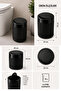6 Lt Practical Lid Kitchen Trash Can - Striped Design Round Bathroom Trash Can - 2