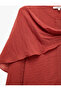 Long Sleeve Shawl Detailed Round Neck Oversize Chiffon Blouse - 6