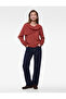 Long Sleeve Shawl Detailed Round Neck Oversize Chiffon Blouse