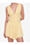 Slim Fit Gathered Sleeveless Deep V Neck Rhinestone Sparkle Mini Dress - 3