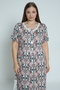 Women's Plus Size Viscose Combed Cotton Fabric Patterned Nightgown 13674 - 5