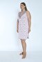 Women's Viscose Combed Cotton Fabric Zero Sleeve Lace Detailed Nightgown / Coffee - Pink 10548 - 4