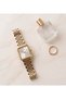 Women's Wristwatch 20X23 mm Small Case Square Gold Steel Band 3 Atm Stylish Watch - 2