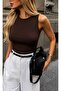 Women's Crew Neck Basic Slim Fit Lycra Sleeveless Bodysuit - 6