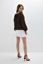 Ruffled Chiffon Blouse Shirt Brown - 4