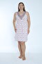 Women's Viscose Combed Cotton Fabric Zero Sleeve Lace Detailed Nightgown / Coffee - Pink 10548 - 2