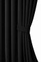 Ada Fon Black Soft Textured Decorative Background Curtain - 3