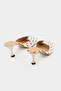 Women's Heeled Polka Dot Beige Heeled Slippers - 6